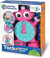 Learning Resources Tock The Learning Clock Pink - Digital Clock for Classroom, T