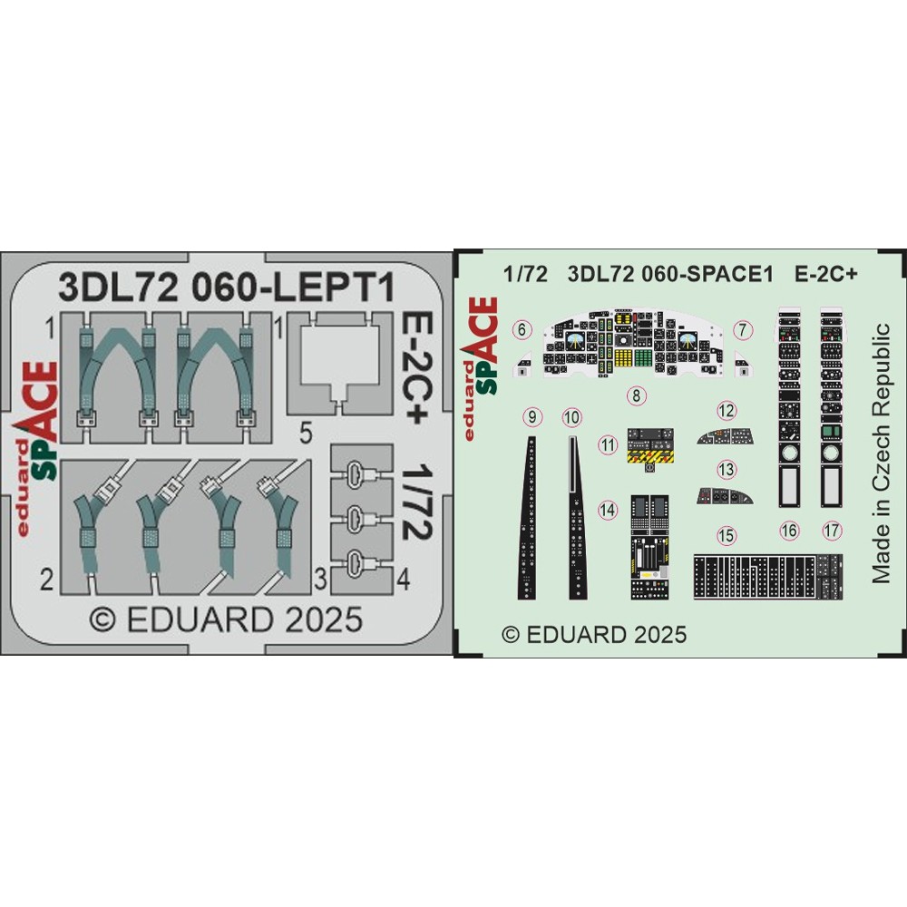 Eduard 3DL72060 Grumman E-2C+ Hawkeye SPACE 1:72 Decal Set for Heller 82300