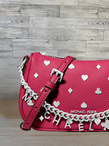 Michael Kors Carmela Pequeña Cartera Bolso de Mano Bandolera de Hombro Frambuesa Oscura - Imagen 3 de 12