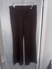 Express Design Studio Brown Women  s Dress Pants Button Straight Leg