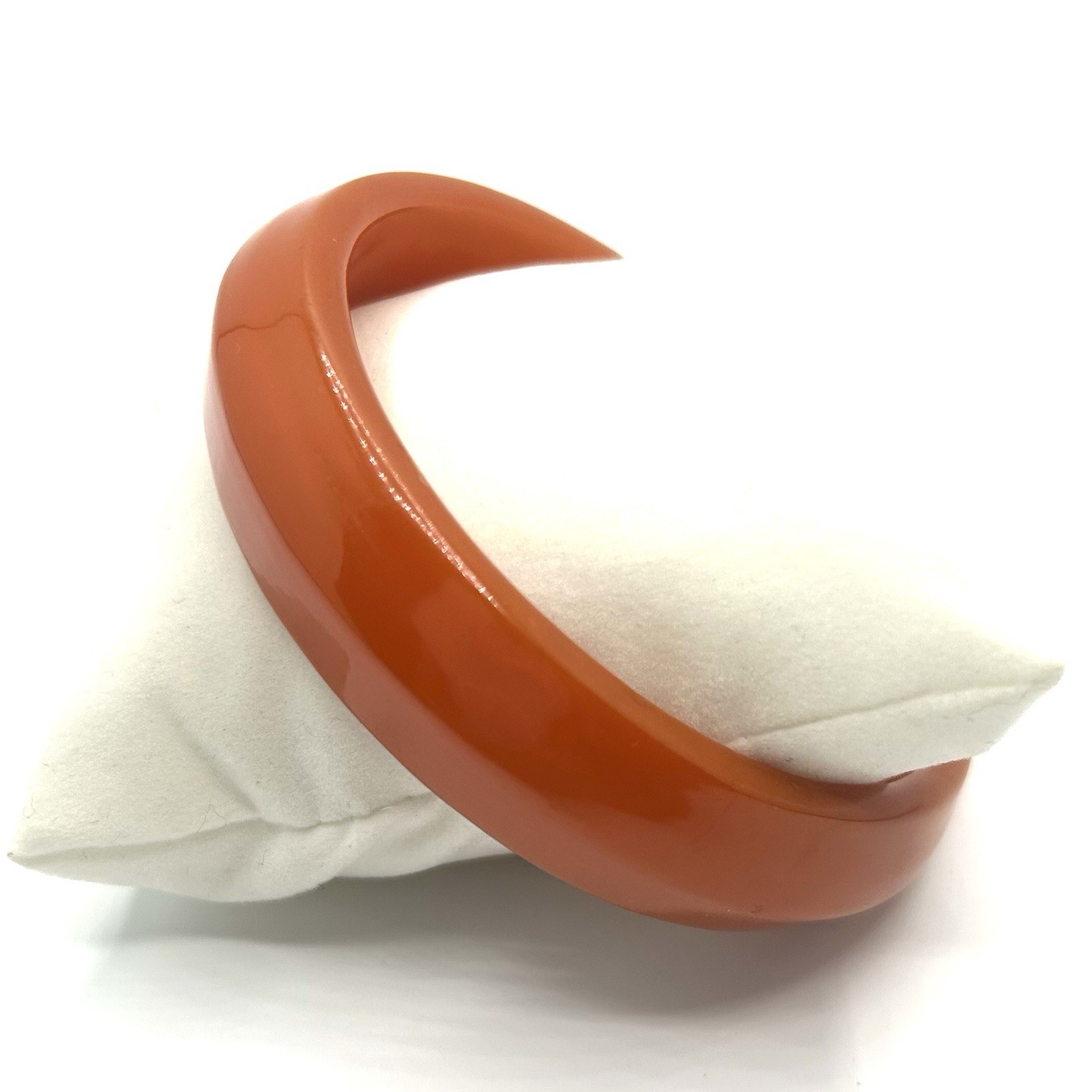 BAKELITE Knife Edge Bangle Bracelet Solid Burnt O… - image 1