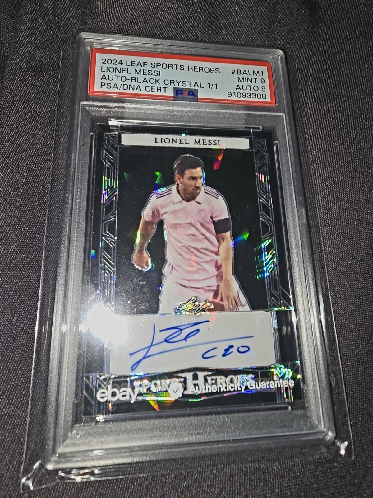 💰$4K #1/1 PSA POP 1! HOLO AUTO INVESTMENT+!🤑$CARCE CRYSTAL LIONEL MESSI SIGNED view 7