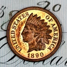 * 1890 * PRISTINE++ BLAZING RED GEM PROOF INDIAN HEAD PENNY * FROM COLLECTION