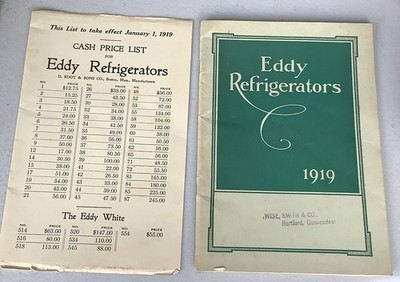 Vintage 1919 Eddy Refrigerators Catalog Illustrated Price List Boston Mass