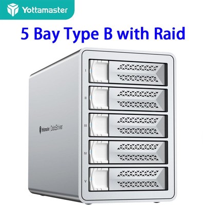 Yottamaster 2/4/5 Bay USB3.0 Hard Drive Enclosure Daisy Chain For 2.5/3.5'' SSD