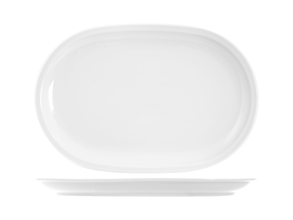 Porcelain Plate Chicago White Oval 28cm