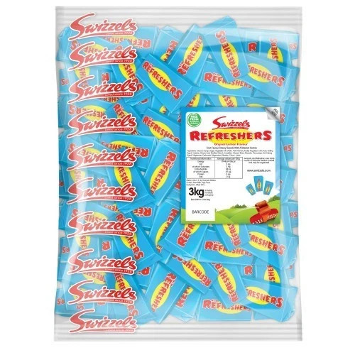 Swizzels Refreshers - 3kg Bulk Bag - Wrapped Chewy Sweets , Fizzy Centre Vegan