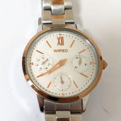 Seiko Wired VD75-KLZ0 Digital Quartz Women White Dial Women Vintage