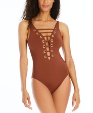 Bleu Rod Beattie Women's Hole in One Lattice One-Piece Swimsuit