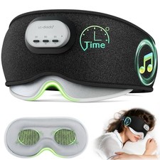 Voice Control Bluetooth Sleep Mask, Bamboo Cotton Bluetooth Sleep Black