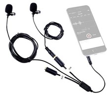 Professional Lavalier Lapel Clip-on Interview Podcast Microphone with