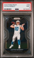 2020 Panini Prizm Justin Herbert Rookie Card RC Chargers PSA 9 #325. rookie card picture
