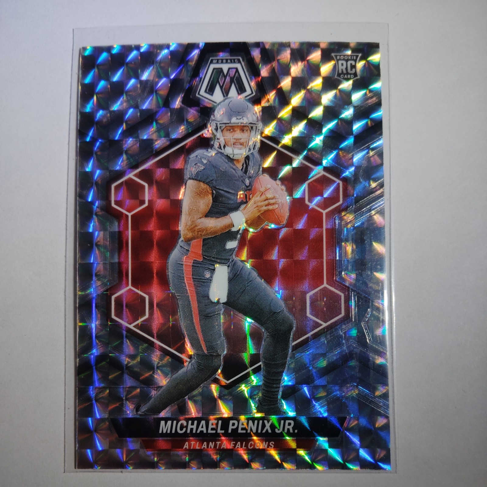 2024 Panini Mosaic Michael Penix Jr. Rookie Card Silver Prizm #308 Falcons