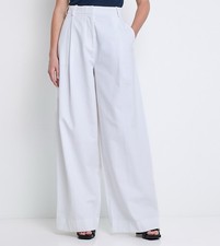 tommy hilfiger Women Solid High Waist Wide Leg Pants White/ Sz 2/ NWT