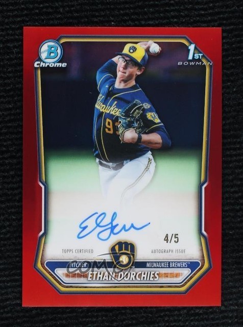 2026 Bowman Chrome Prospect Red Refractor 4/5 Ethan Dorchies #CPA-EDO Auto