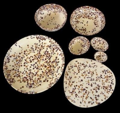 Sage and Clare Nougat Terrazzo resin bowls and plates Lot Of 7 Rare