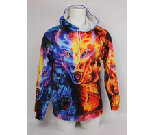Mens Dragon Hoodie Size XL Majestic Article All Over Design