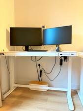 FlexiSpot Electric Standing Desk 120 &times; 60 cm &ndash; White Height Adjustable Desk with