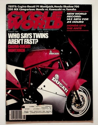 Cycle World Magazine August 1986 Vol. 25 No. 8 Ducati Cagiva Tests CBS Magazines - Image 1 of 2