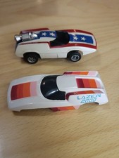 Vintage Aurora AFX Turbo Turn-On Slot Car And Lazer 2000 Extra Body.