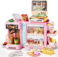 Play Food Store Toys for Kids, Pretend Play Grocery Store with Kids Cash Registe