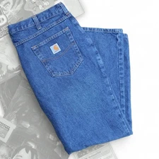 Blue Denim Carhartt Straight Leg Jeans 