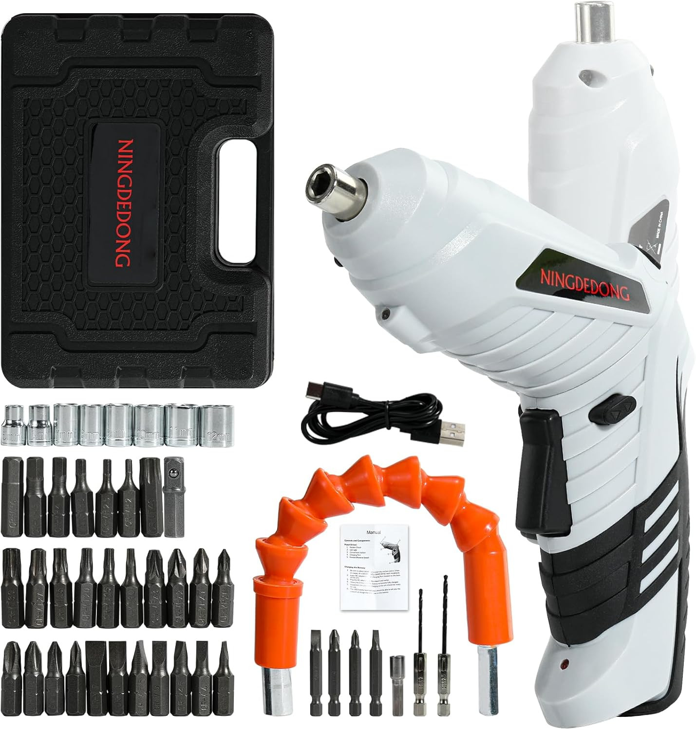 Electric Cordless Screwdriver Set, Power-Screw-Guns，Rechargeable Cordless Power 