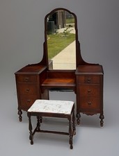 Vintage Mahogany Vanity Dressing Table Mirror Bench Dovetail Local Pickup