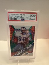 2020 Panini Mosaic - Will to Win Barry Sanders #WW18 Green Mosaic Prizm PSA 10