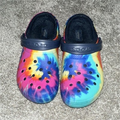 Crocs Tie-Dye Multicolor Clog Sandals Heel Strap Slip-On Women's US 7