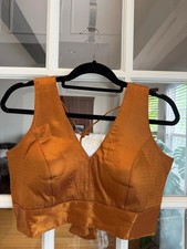 Dark Copper Banarasi Readymade Choli Blouse Crop Top For Saree And Lehenga