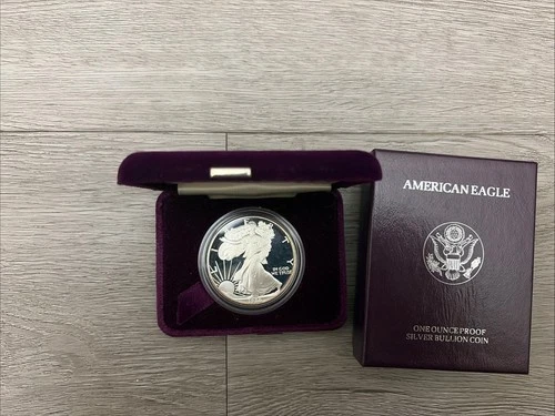 1986-S Proof American Silver Eagle Dollar $1 Box  US Mint Bullion