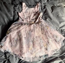 Kids Pink Floral Elegant Dress Size 4-5t Girls 4 Layers Fancy Any Occasion dress
