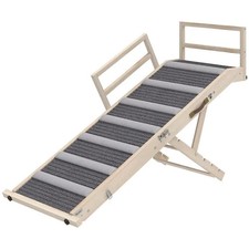 Dog Ramp, Folding Pet Ramp, 4 Adjustable Height from 15" to 19", Dog Step with S