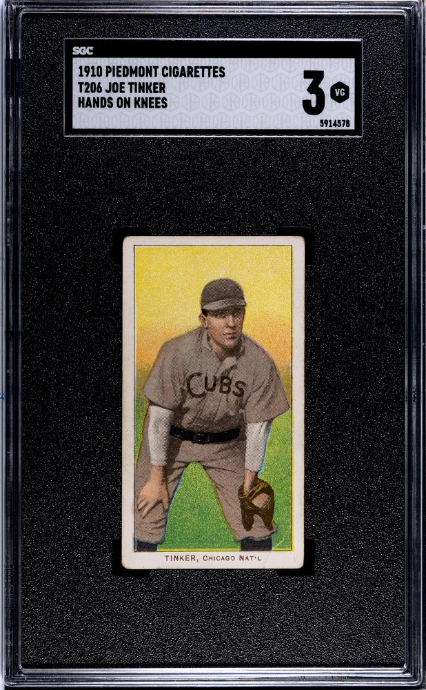 1910 Piedmont Cigarettes (T206) Joe Tinker Hands Knees SGC 3