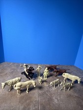 Vintage 1950s Marx Roy Rogers Playset 60mm Character Figures Steers Horses