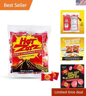 Fizzy Sour Candy Bulk - Retro Hard Candy with Fiery Cinnamon Flavor, 46 Pieces
