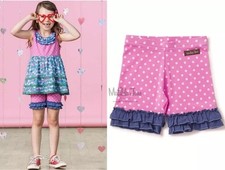Matilda Jane Girls The Trek Shortie Shorts size 6 Pink Blue
