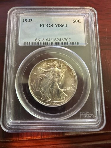 1943 50C Walking Liberty Silver Half Dollar PCGS MS 64 | Uncirculated UNC BU