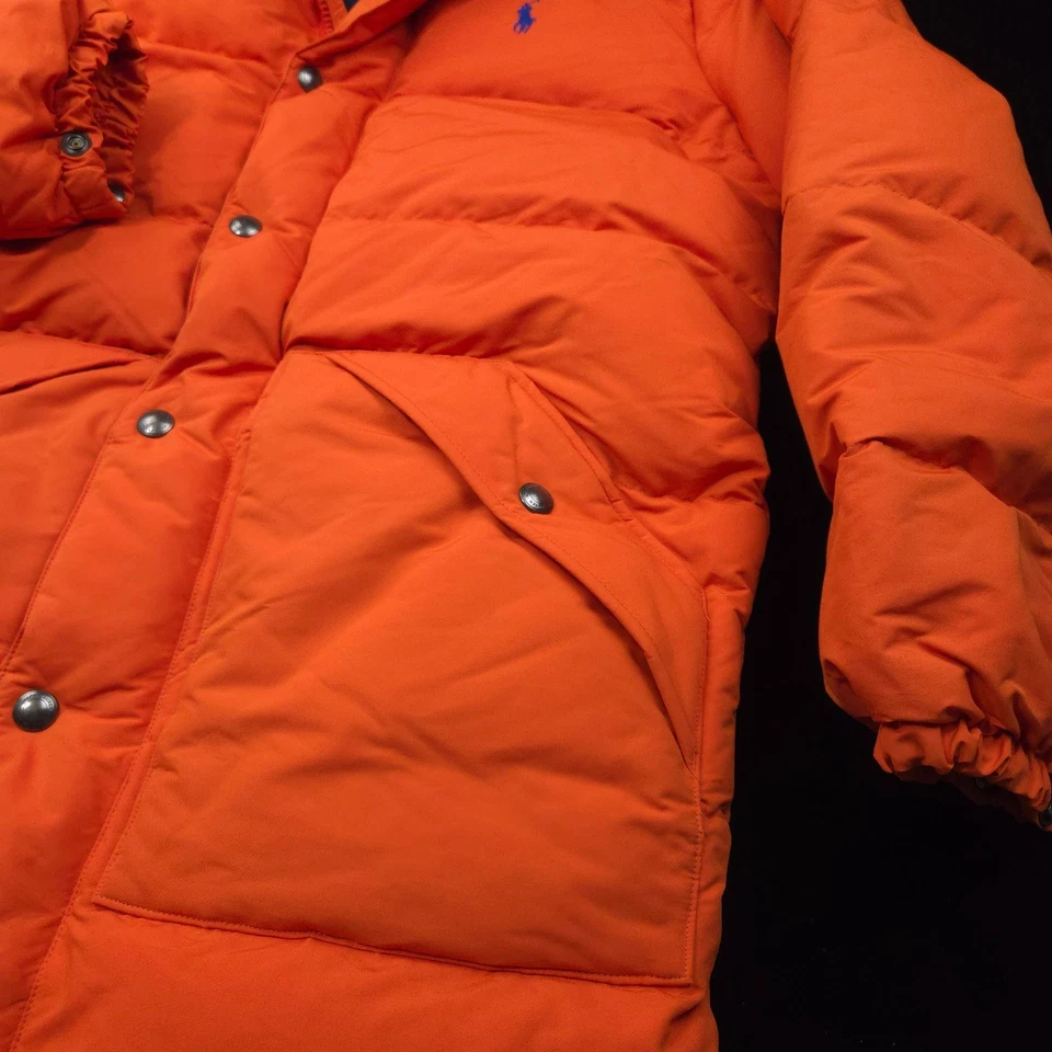 POLO RALPH LAUREN PARKA JACKET PUFFER -M- BOULDER COAT QUILTED HOODIE DOWN -PONY - Image 4 of 4