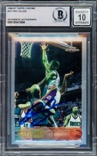 Ray Allen Signed 1996 Topps Chrome RC 217 Bucks Auto GM 10 Beckett #16541804
