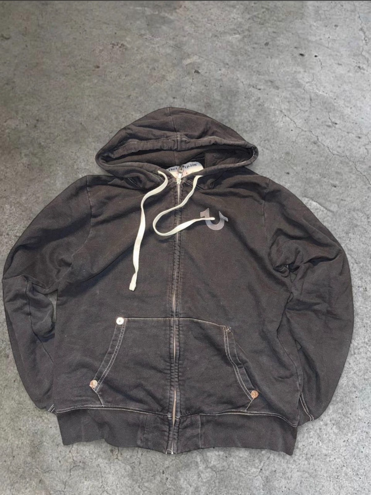 True Religion Black Zip Hoodie