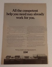 Vtg 1970 Print Ad - IBM OFFICE PRODUCTS " ALL The Competent Help You Need ....