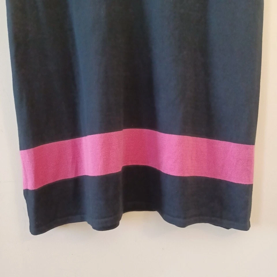 Joan Vass 1X Top Tejido Cuello en V Sin Mangas Negro Rosa Oficina Informal Viaje Clásico Foto 3 de 4