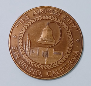 San Francisco Airport San Bruno Pan Am 747 Medal Coin 1970 JRR6