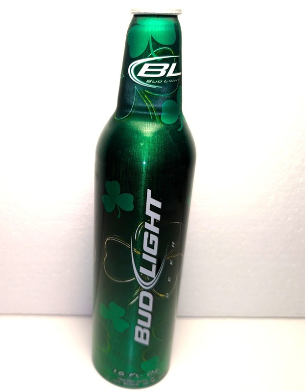 Bud Light St Patrick’s Day Shamrock 16oz alum bottle 2010 Anheuser-Busch - EMPTY