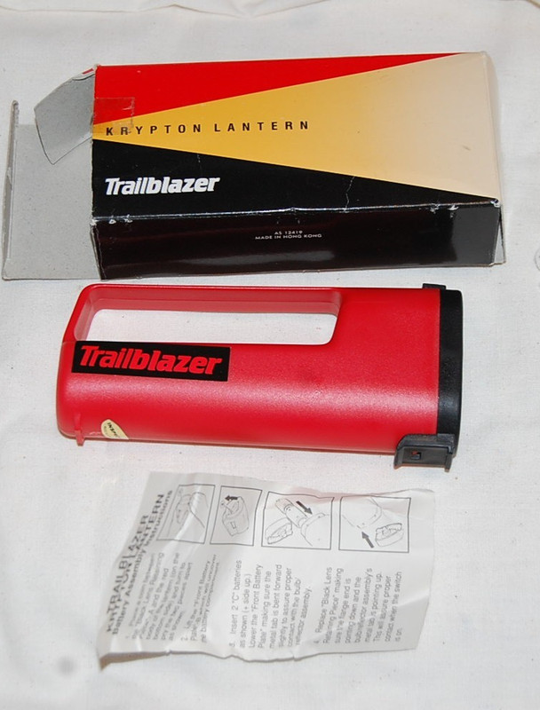 TESTED WORKING VINTAGE TRAILBLAZER KRYPTON LANTERN FLASHLIGHT W BOX INSTRUCTIONS