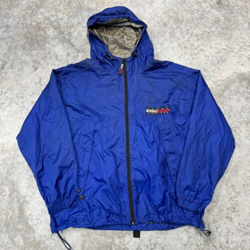 Vintage 90s Tommy Hilfiger Outdoors rain jacket Blue Mesh lined utility mens L