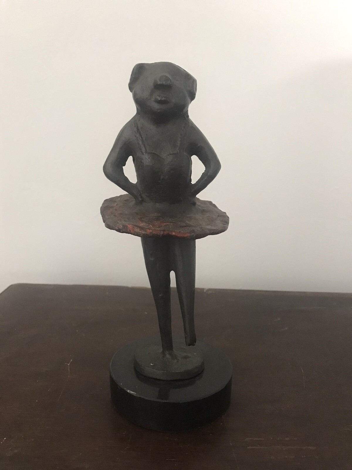 9 1/2” Cast Iron Ballerina Pig On Stand Copper Tutu eBay