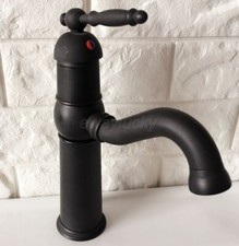 Oil Rubbed Bronze Swivel Spout Bathroom Sink Vanity Basin Faucet Mixer Tap